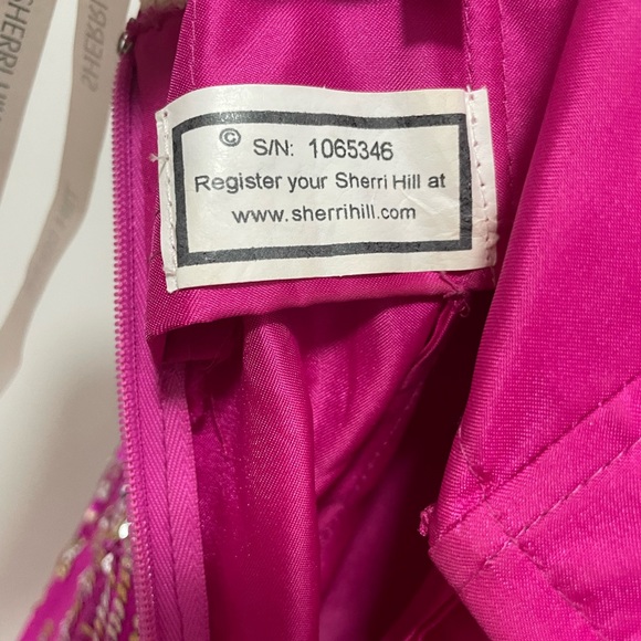 Sherri Hill Pink Fuchsia Strapless Sequin
Prom Dress - Picture 8 of 9